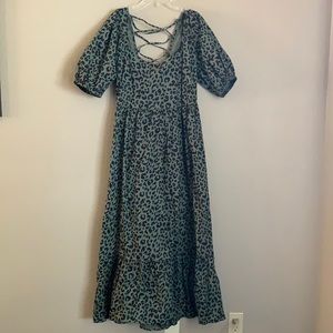 Asos green leopard print dress